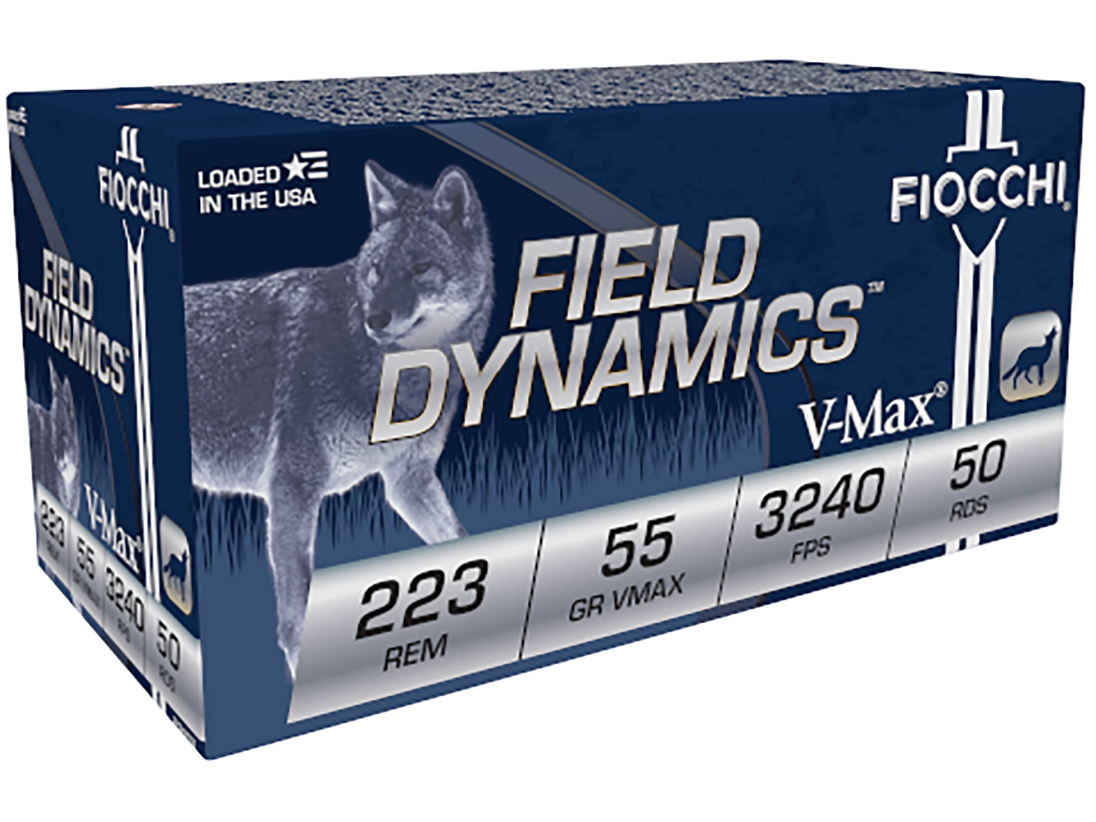 Fiocchi Field Dynamics 223 Remington Ammo 55 Grain Hornady V-Max Polymer Tip Case of 1000 (20 Boxes of 50)