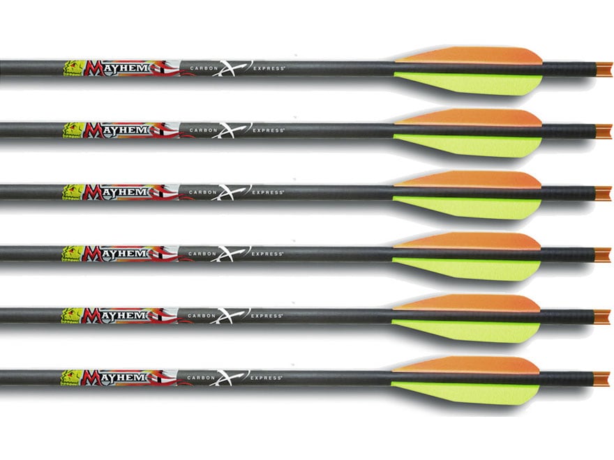 Carbon Express Piledriver 20 Carbon Crossbow Bolt 4 Vanes Black 6PK