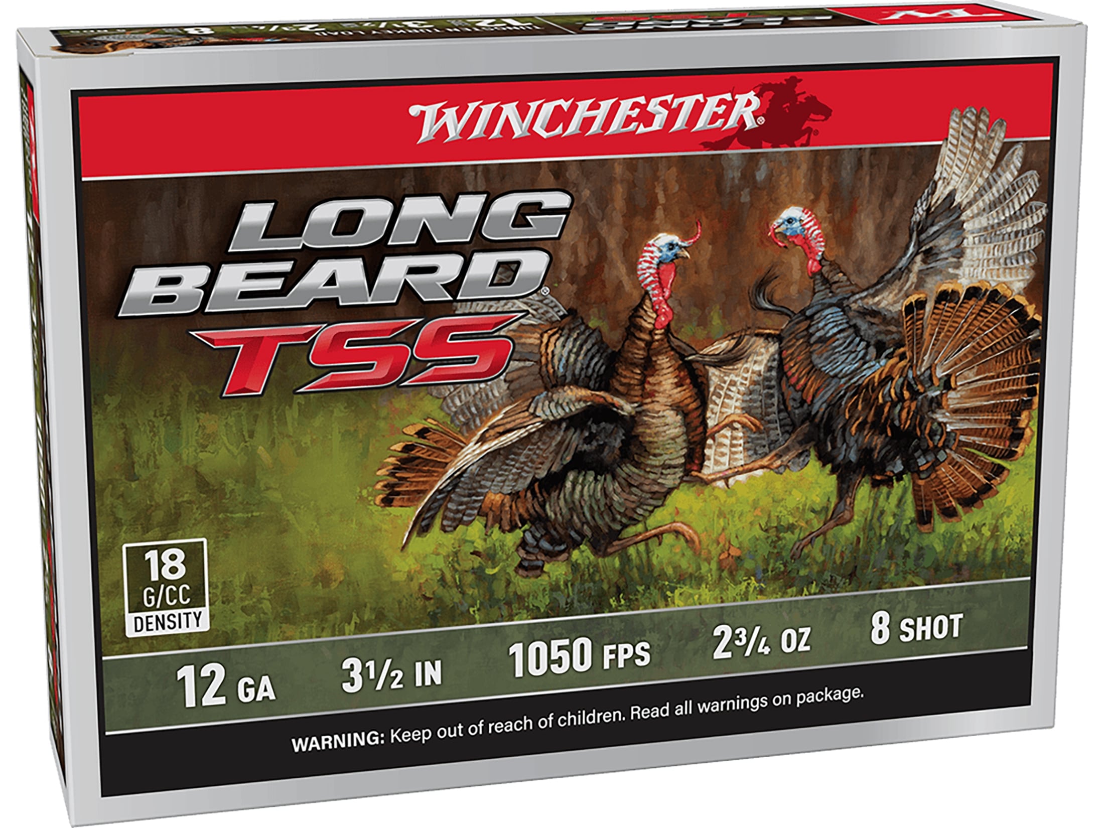 Winchester Long Beard TSS Turkey 12 Ga Ammo 3 #8 Tungsten Shot 2-3/8oz