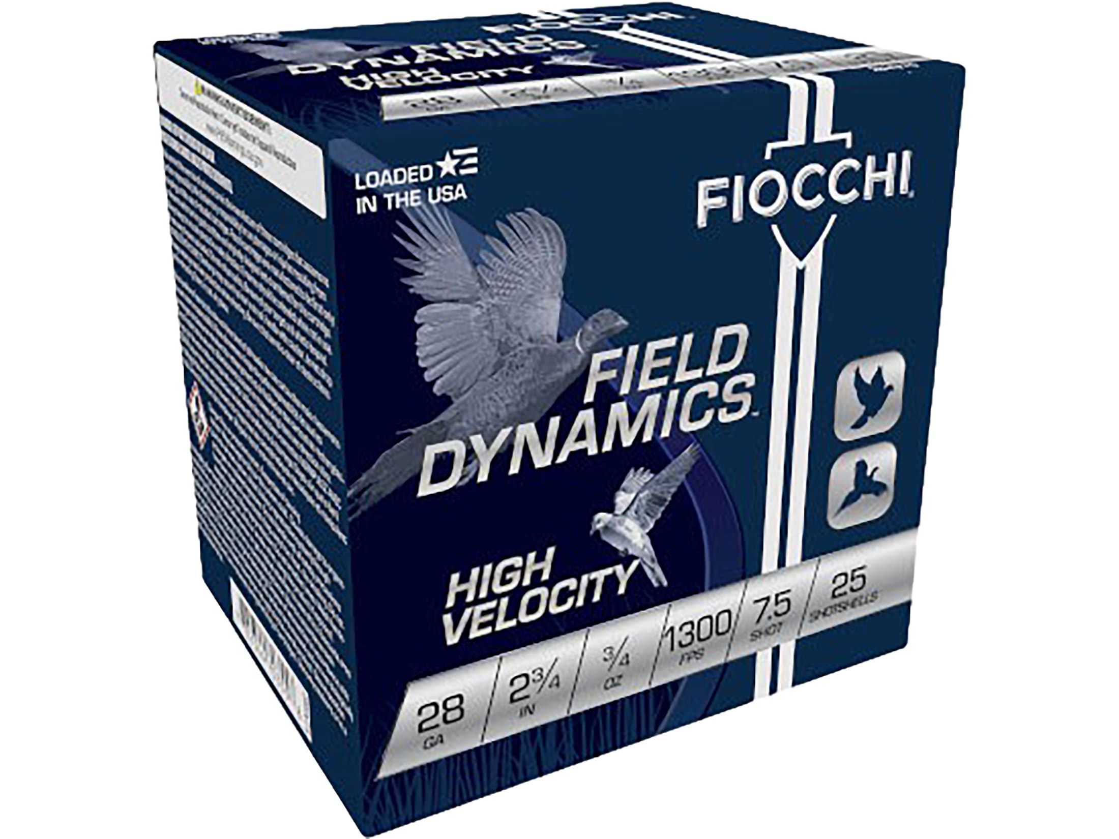 Fiocchi High Velocity 28 Gauge Ammo 2-3/4" #7-1/2 Lead Shot 3/4 oz Case of 250 (10 Boxes of 25)