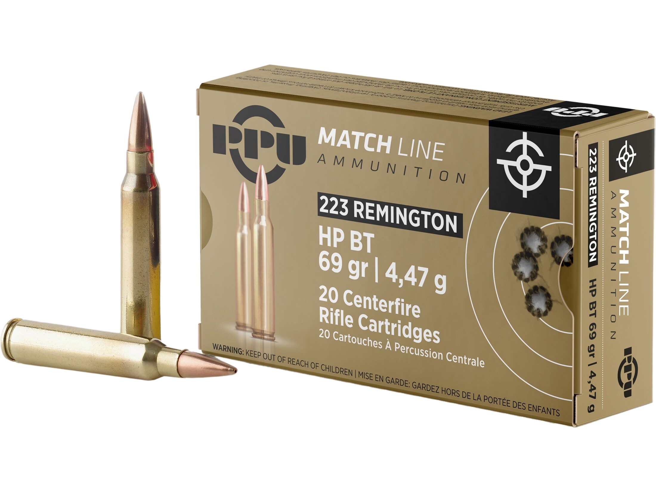 ショップレビュー ランキング Grain 69 Ammo Remington 223 Match PPU Jacketed Point Hollow ジャケット・アウター