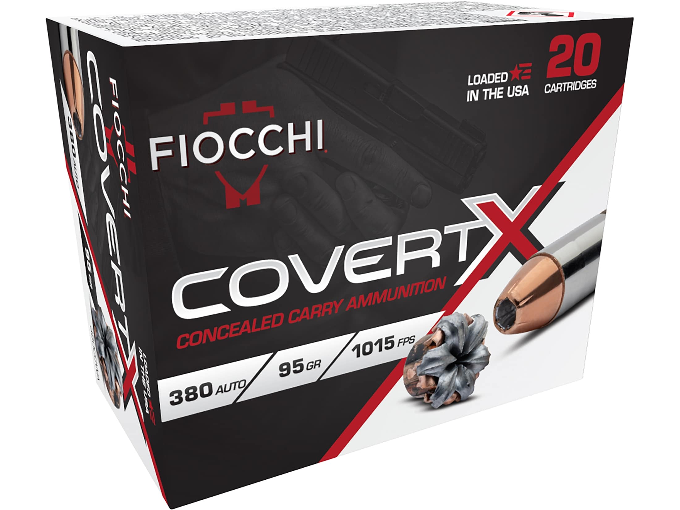 ammo ピック Fiocchi CovertX 380 ACP Ammo 95 Grain Jacketed Hollow Point