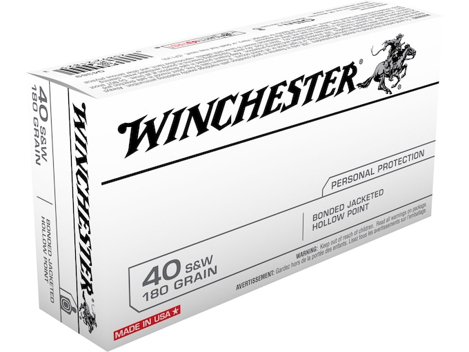 Winchester Ammunition 40 S&W 180 Grain Bonded Jacketed Hollow Point Box of 50