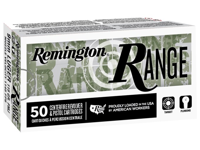Remington Range Ammunition 9mm Luger 115 Grain Full Metal Jacket