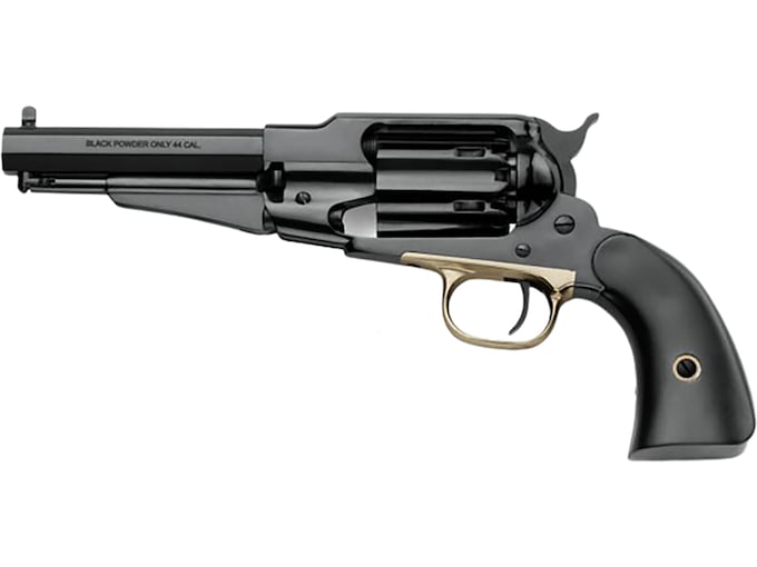 Pietta 1858 Remington Sheriff Snub Nose Black Powder Revolver 44 Caliber 5.5" Barrel Steel Frame Black Walnut Grip Blue