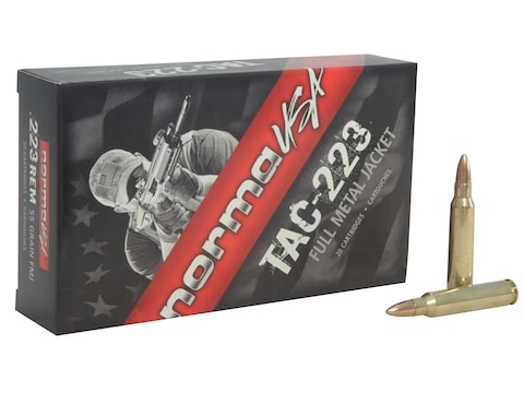 Norma TAC-223 Ammo 223 Remington 55 Grain Full Metal Jacket Box of 20