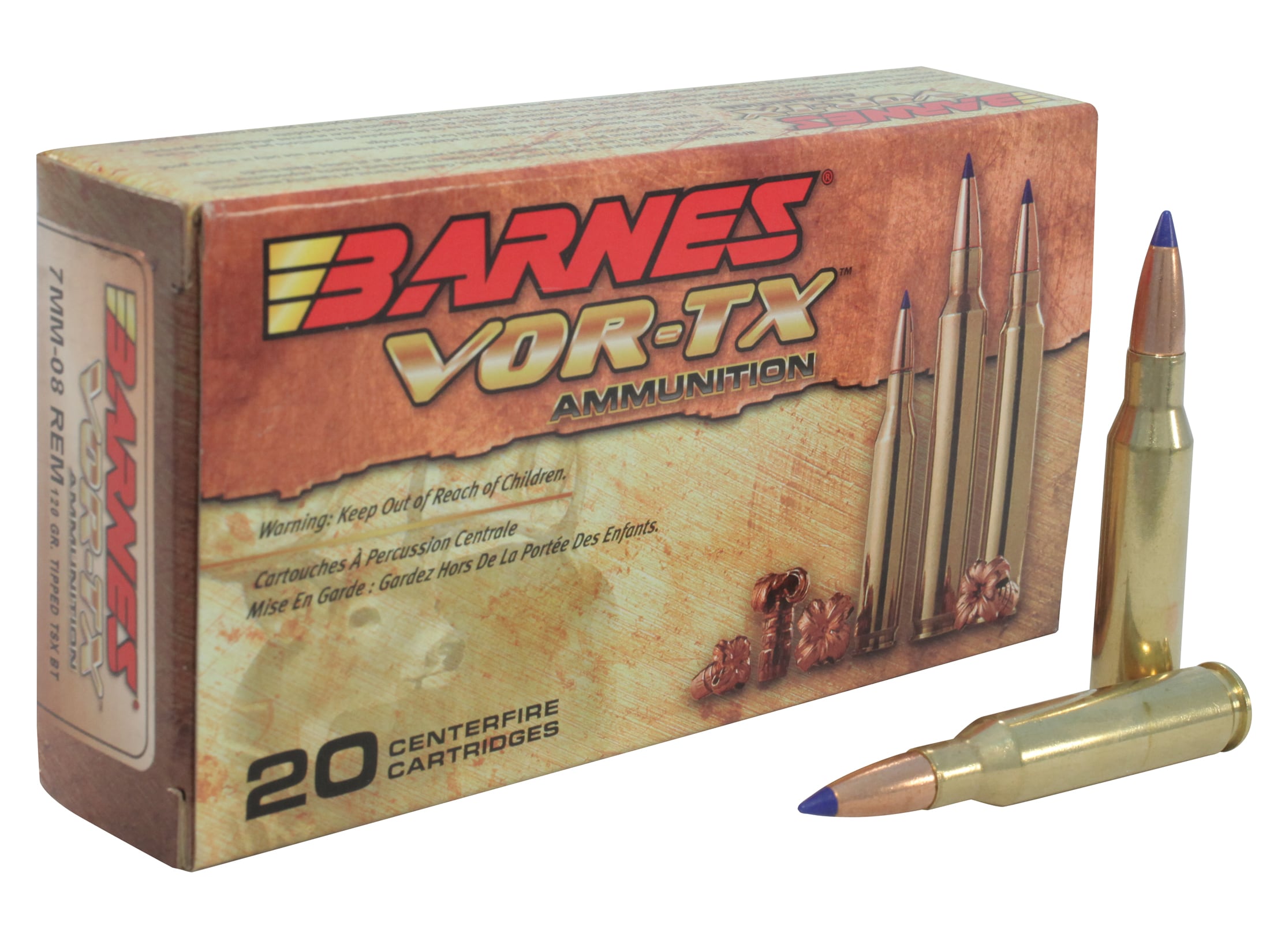Barnes VOR-TX Ammo 7mm-08 Remington 120 Grain TTSX Polymer Tipped