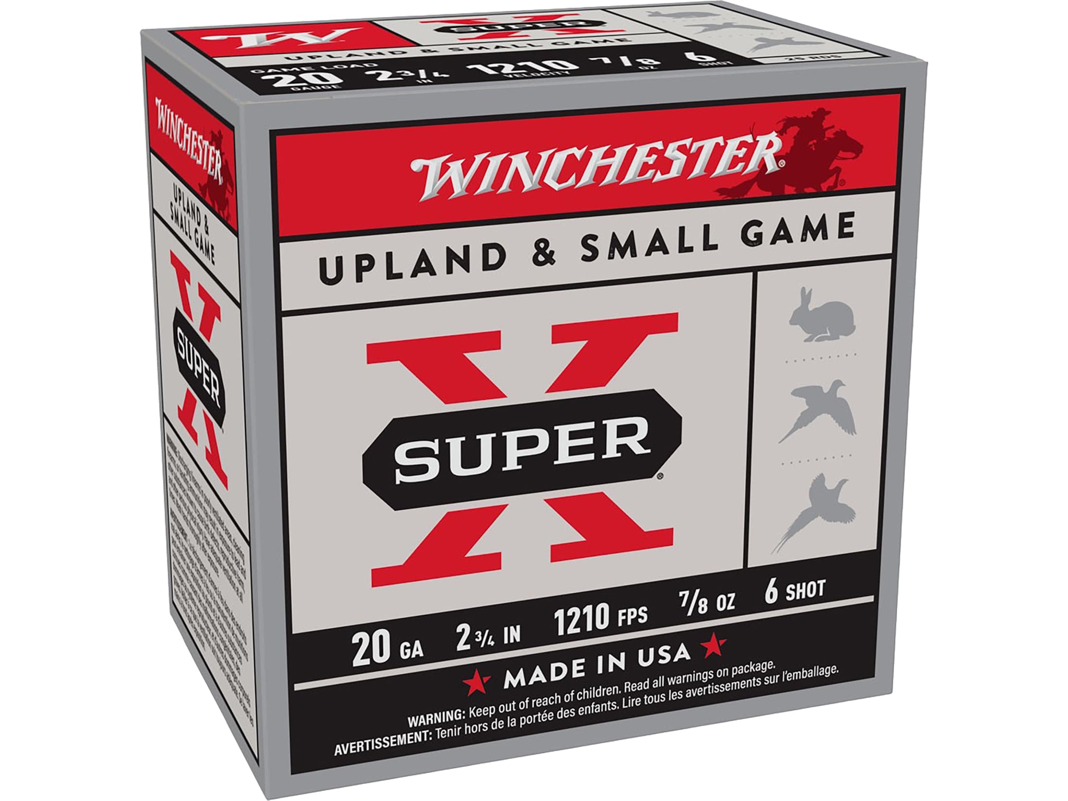 Winchester Super X Game Load 20 Ga Ammo 2-3/4 #8 Lead Shot 7/8oz Box