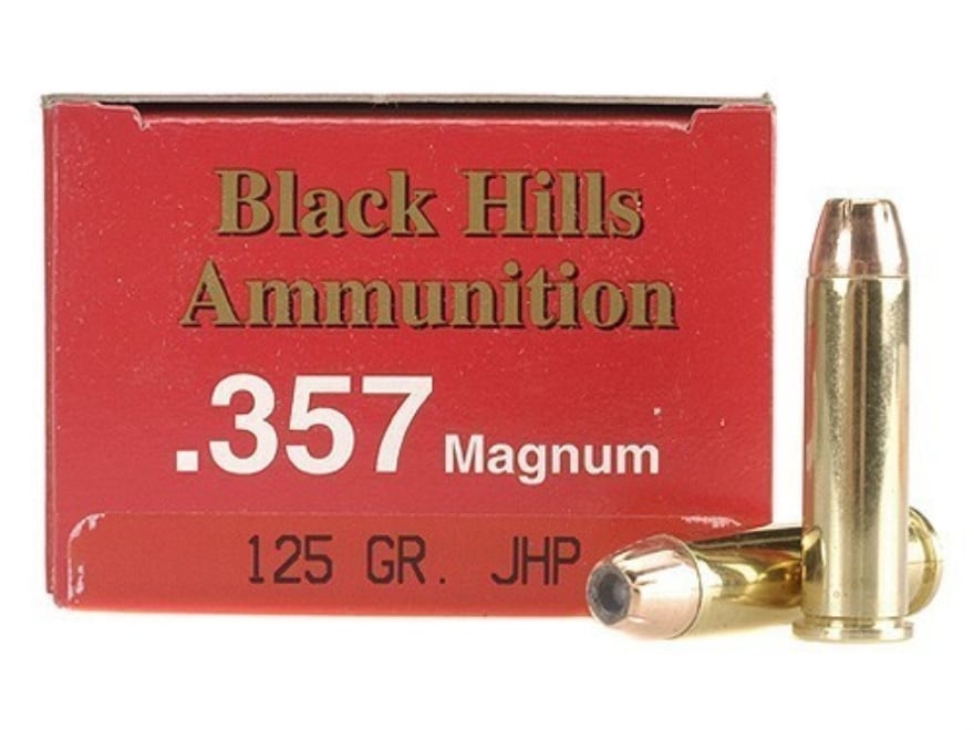 357 Magnum 125 Grain Flat Point Black Powder Ammo Box of 50