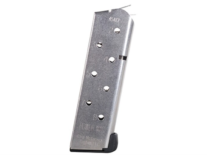 CM Products Power Mag Compact Magazine 1911 Officer 45 ACP Stainless Steel