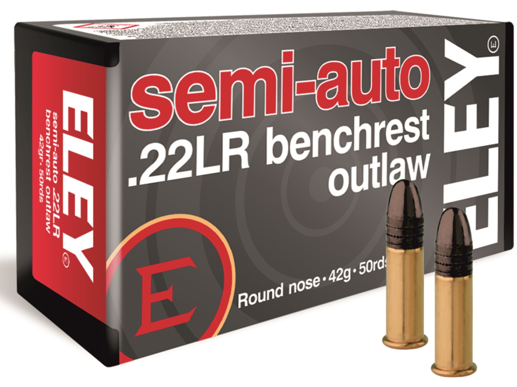 Eley Semi-Auto Benchrest Outlaw 22LR Ammo 42 Grain Round Nose Case of 5000 (100 Boxes of 50)