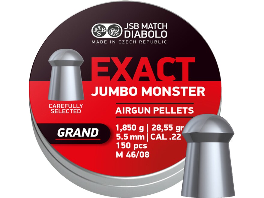 JSBパ－カ－ JSB Exact Jumbo Monster Grand Air Gun Pellets 22 Cal 28.55 Grain Tin