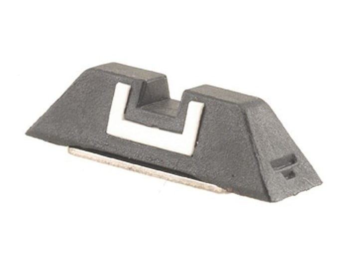 Glock Factory Square Rear Sight 6.1mm .240" Height Polymer Black White Outline