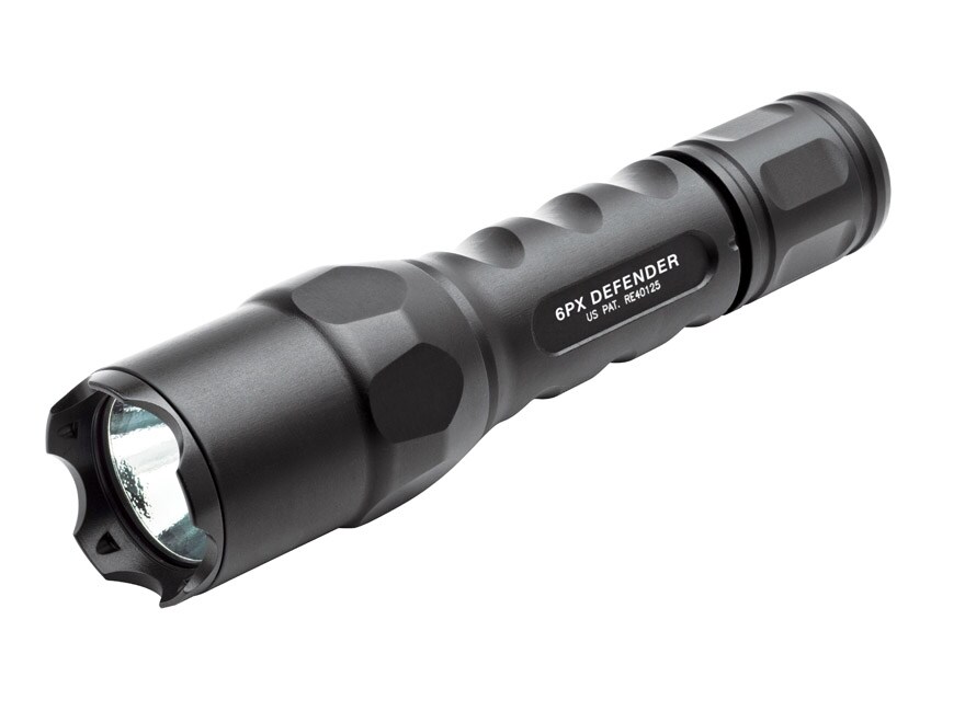 Surefire 6PX Defender Flashlight LED 2 CR123A Batteries Aluminum Black