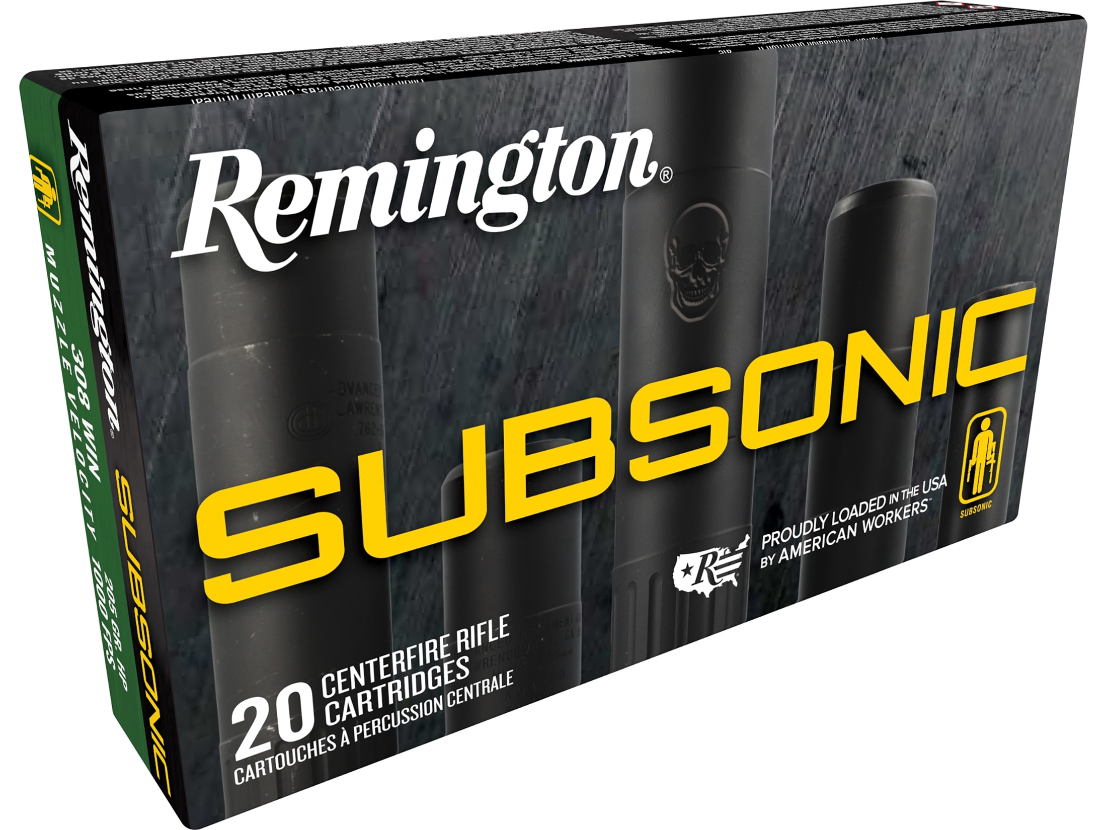 Remington Subsonic 308 Winchester Ammo 190 Grain Bonded Jacketed Hollow Point Case of 200 (10 Boxes of 20)