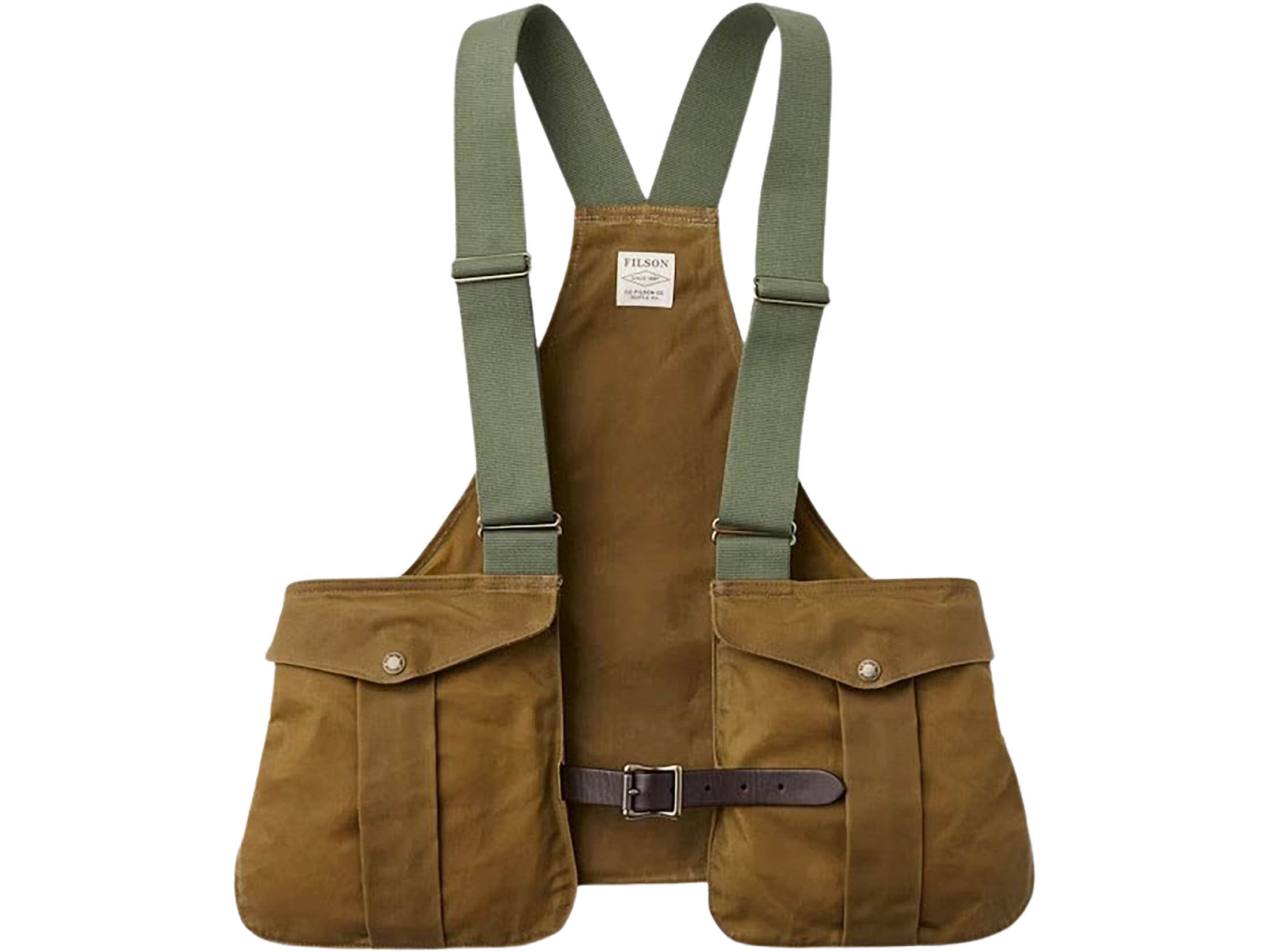 Filson Tin Cloth Upland Game Bag Hunting Vest Dark Tan Regular