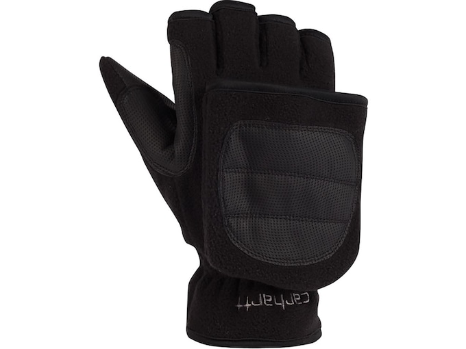 Carhartt Men's Fleece Flip Mittens Black Medium