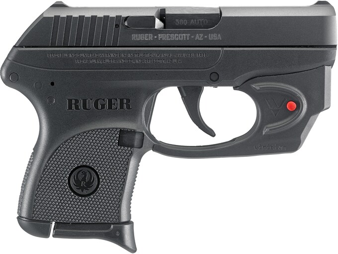 Ruger LCP Semi-Automatic Pistol 380 ACP 2.75" Barrel 6-Round Black with Viridian Red Laser