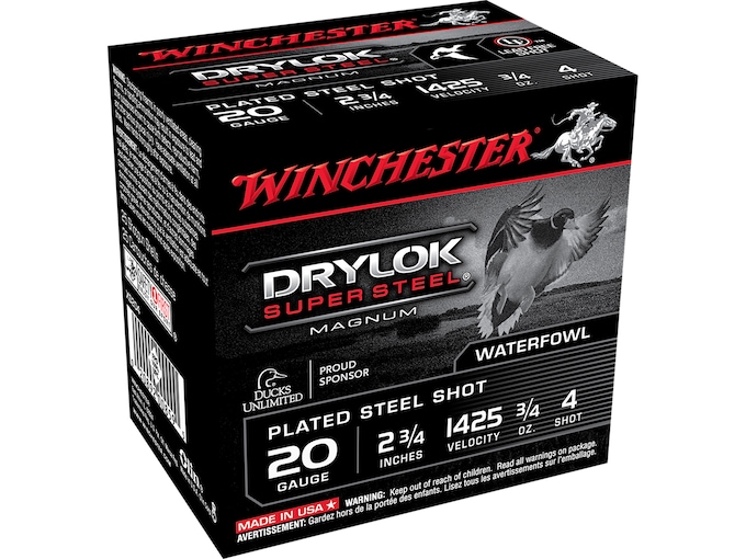 Winchester Drylok Magnum Plated Ammunition 20 Gauge Non-Toxic Steel