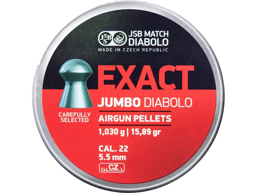 JSB Exact Jumbo Air Gun Pellets 22 Caliber 15.90 Grain Tin of 500