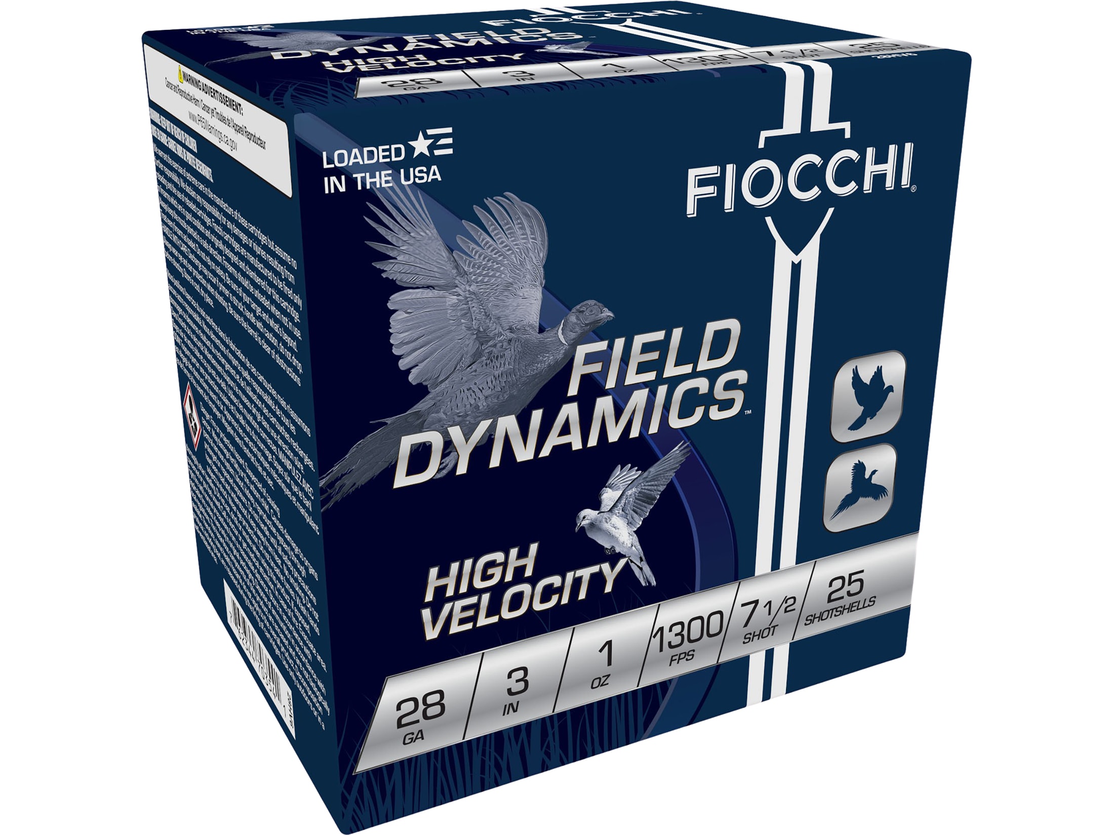 Fiocchi High Velocity 28 Gauge Ammo 3" #7-1/2 Lead Shot 1 oz Case of 250 (10 Boxes of 25)