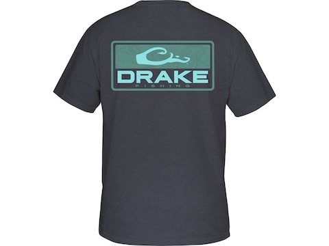 Drake Men's Fishing Topo T-Shirt Stonewash Black Heather Large