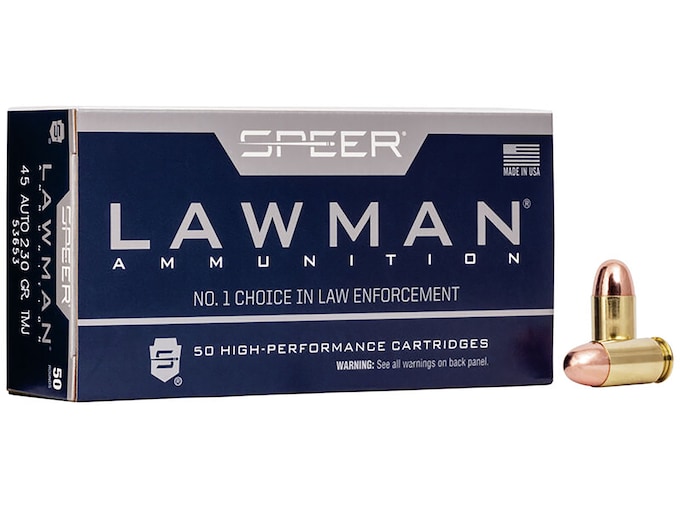 Speer Lawman Ammunition 45 ACP 230 Grain Full Metal Jacket