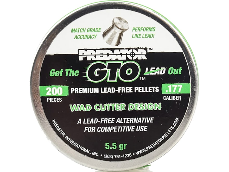 Predator GTO Air Gun Pellets 177 Caliber 5.5 Grain Wadcutter Tin of 200
