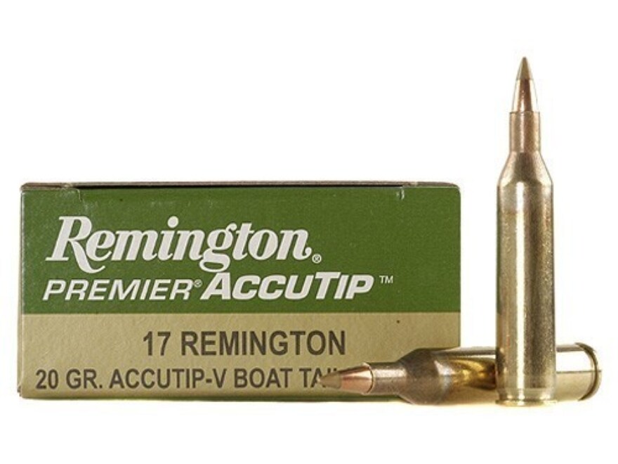 Remington Premier Varmint 17 Remington Ammo 20 Grain Remington AccuTip Polymer Tip Case of 200 (10 Boxes of 20)