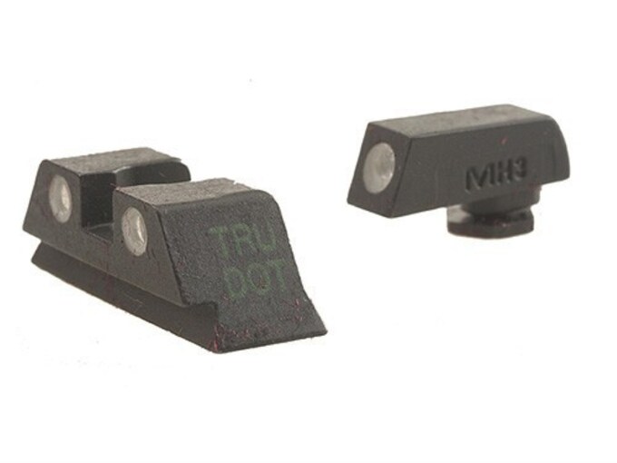 Meprolight Tru-Dot Sight Set Glock 17, 19, 22, 23, 24, 35 Steel Blue Tritium Green Front