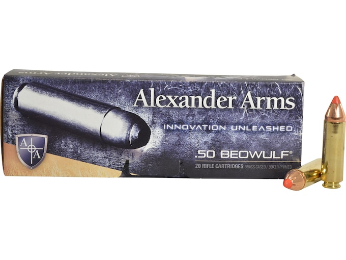 Alexander Arms Ammunition 50 Beowulf 300 Grain Hornady FTX Box of 20