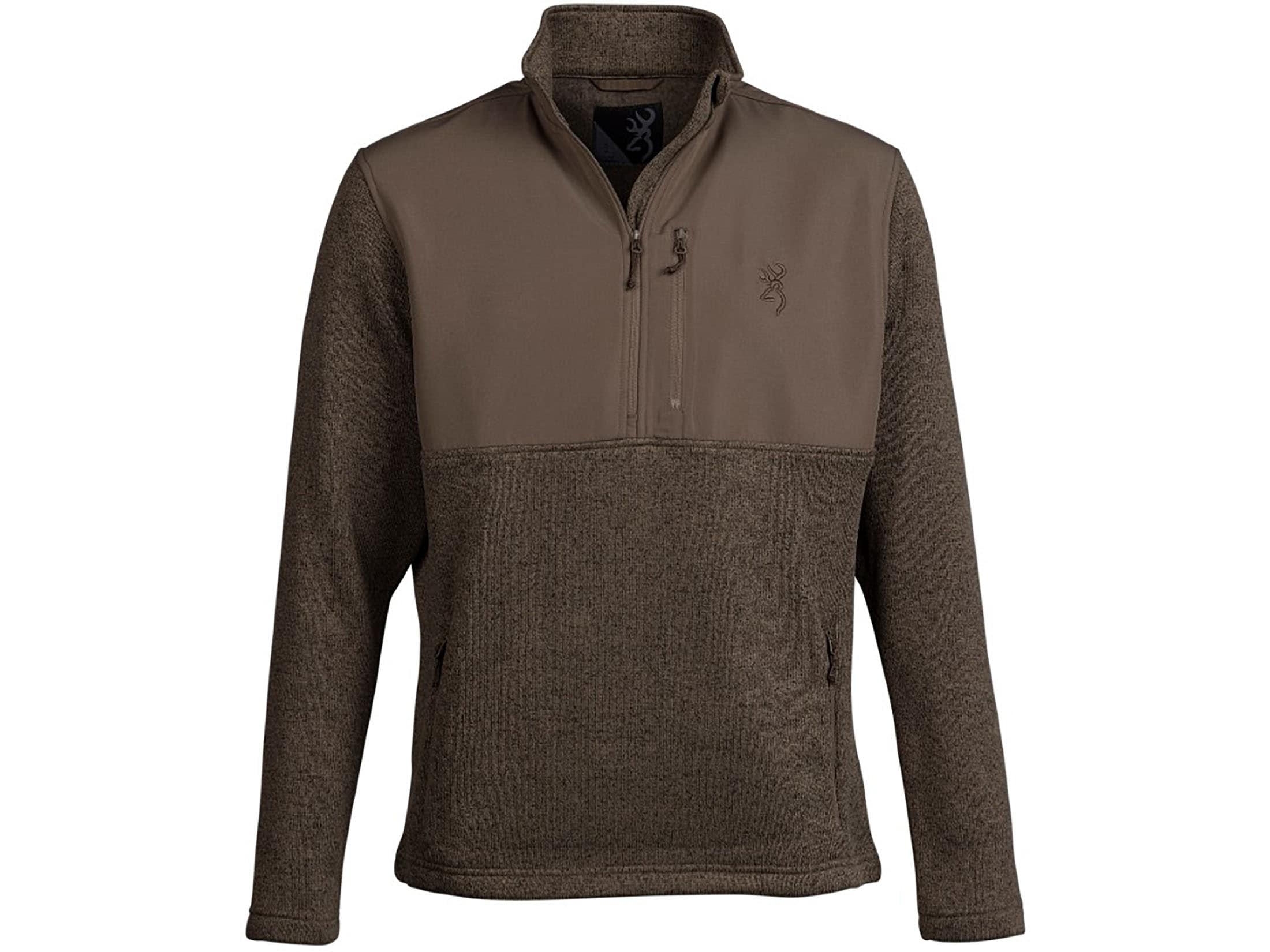 Browning Men's Spider Knit Quarter Zip Shirt Major Brown XL Browning Men's Spider Knit Quarter Zip Shirt Major Brown XL