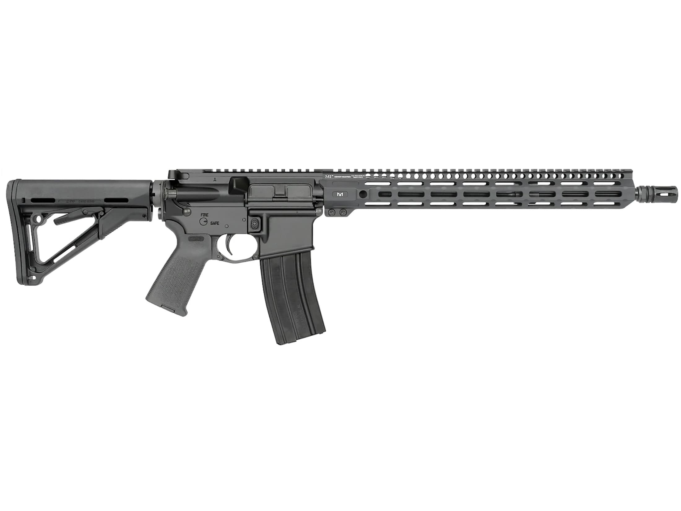 Midwest Industries MI-15F Semi Automatic Rifle 223 Wylde 16 Black