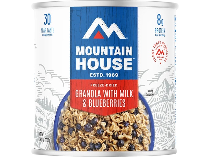 Mountain House Granola Milk & Blueberries Freeze Dried Food Can 20