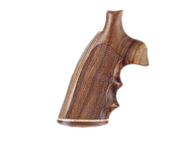 Hogue Fancy Hardwood Grips with Accent Stripe, Finger Grooves and Contrasting Butt Cap Colt Anaconda, King Cobra Checkered