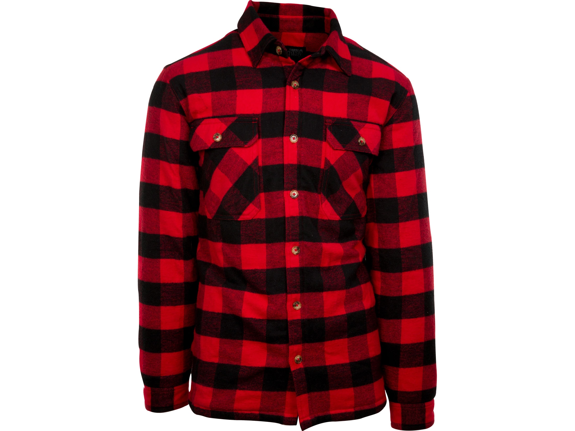 MidwayUSA Men's Flannel Shirt Jac Jacket Red Buffalo Check 2XL Tall