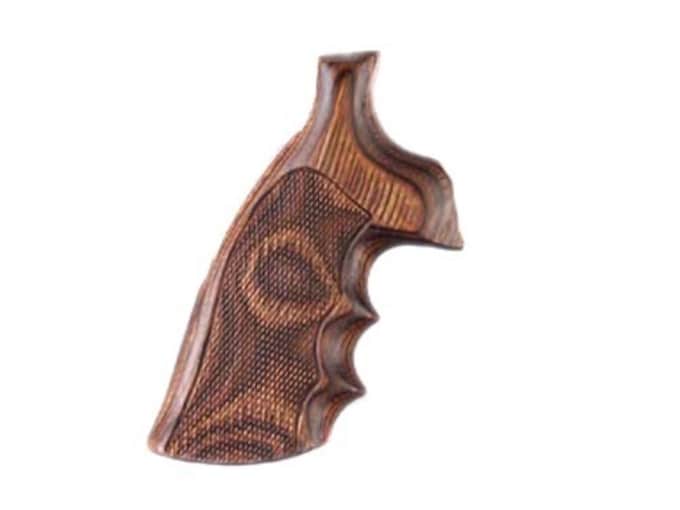 Hogue Fancy Hardwood Grips with Finger Grooves Colt Python Checkered