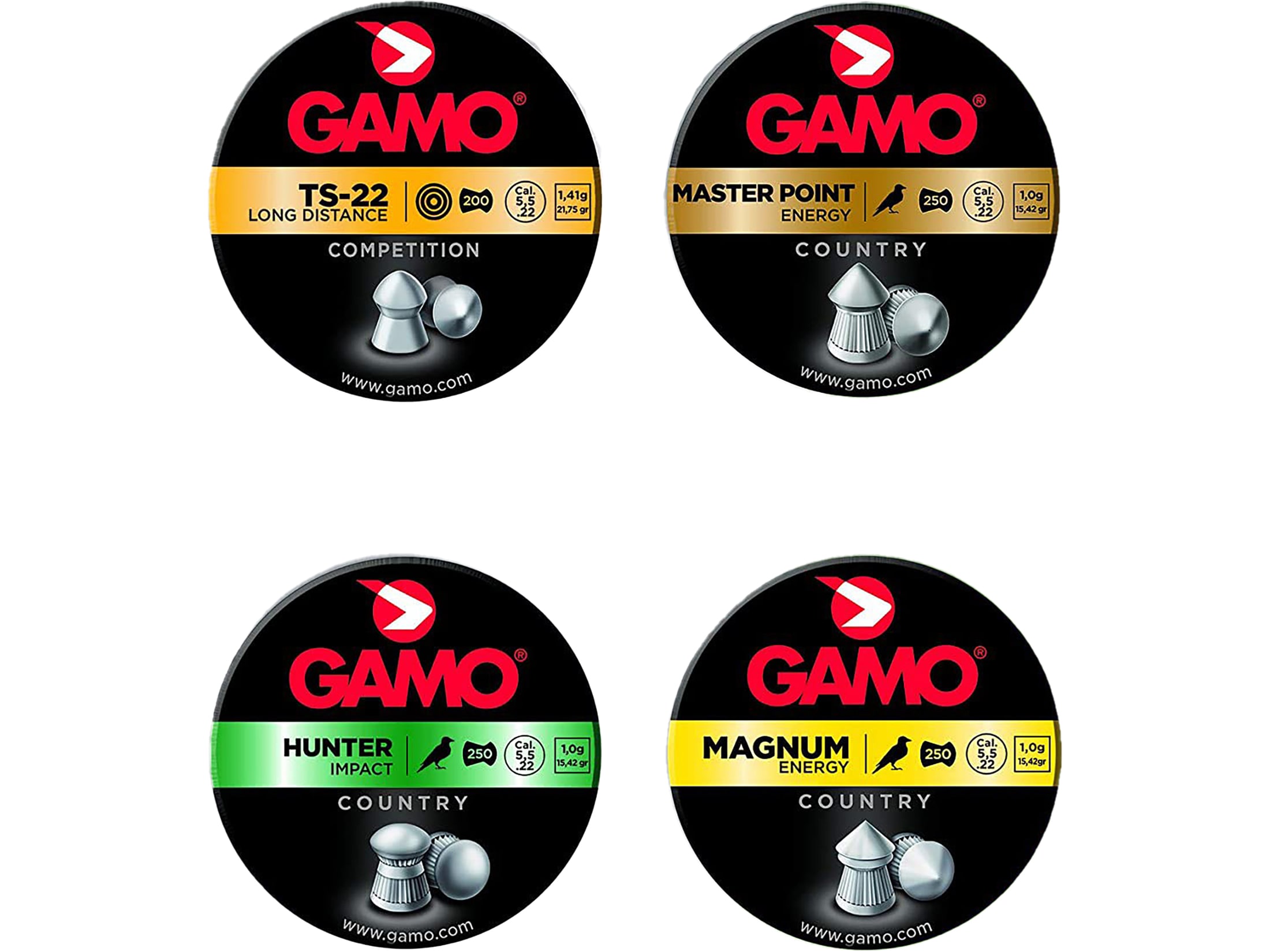 Gamo Air Gun Pellets 22 Cal Combo Pack of 950 (TS-22 Hunter Mag Master