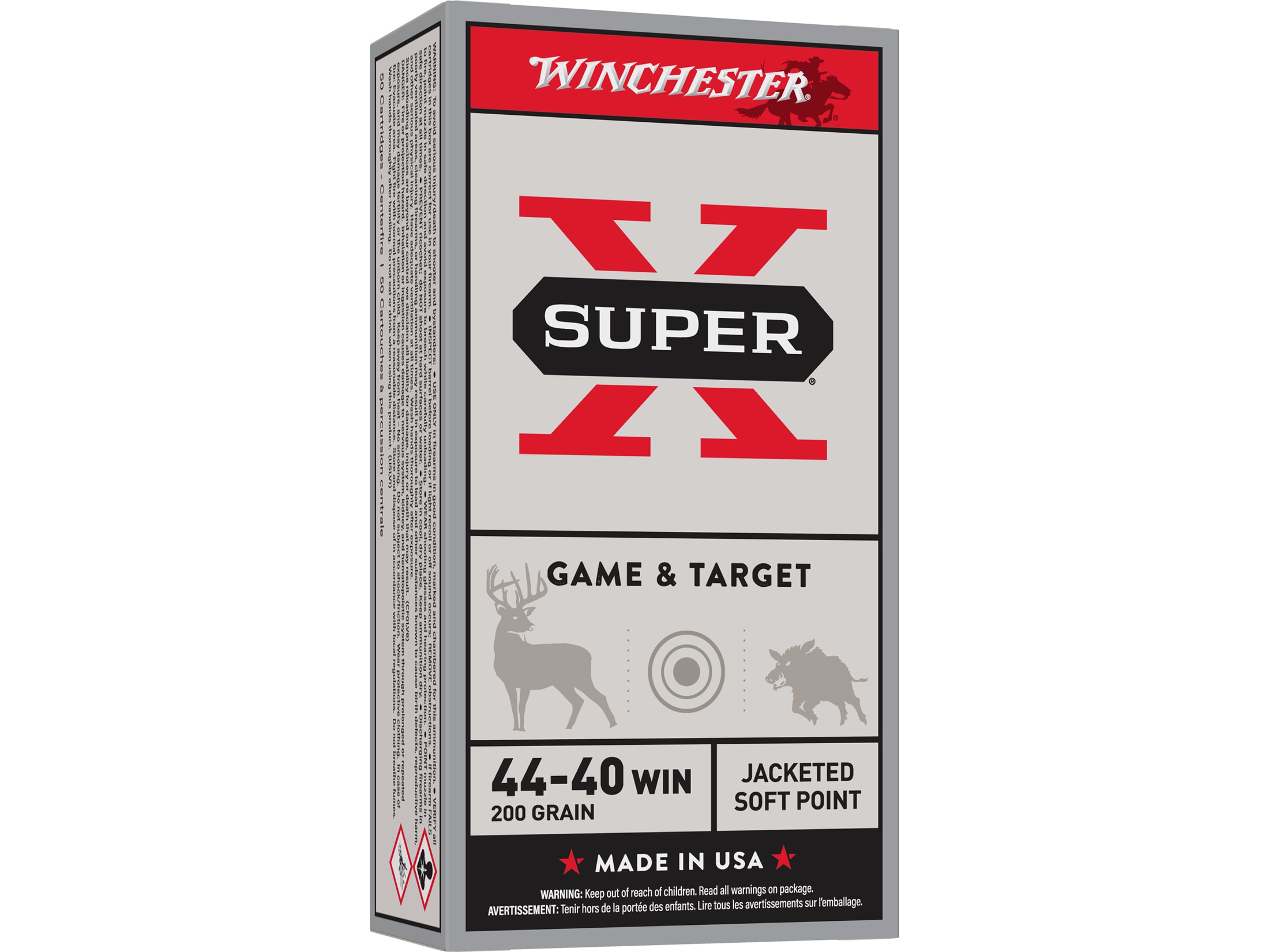 Winchester Super X 44-40 WCF Ammo 200 Grain Jacketed Soft Point Box of