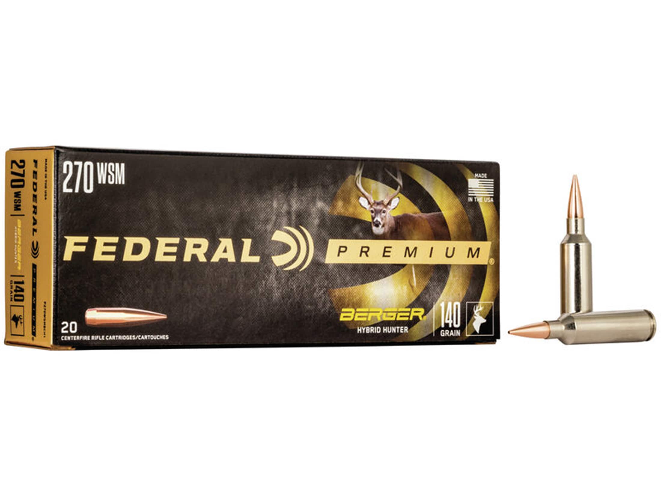 Federal Premium 270 Winchester Short Mag (WSM) Ammo 140 Federal Premium 270 Winchester Short Mag (WSM) Ammo 140