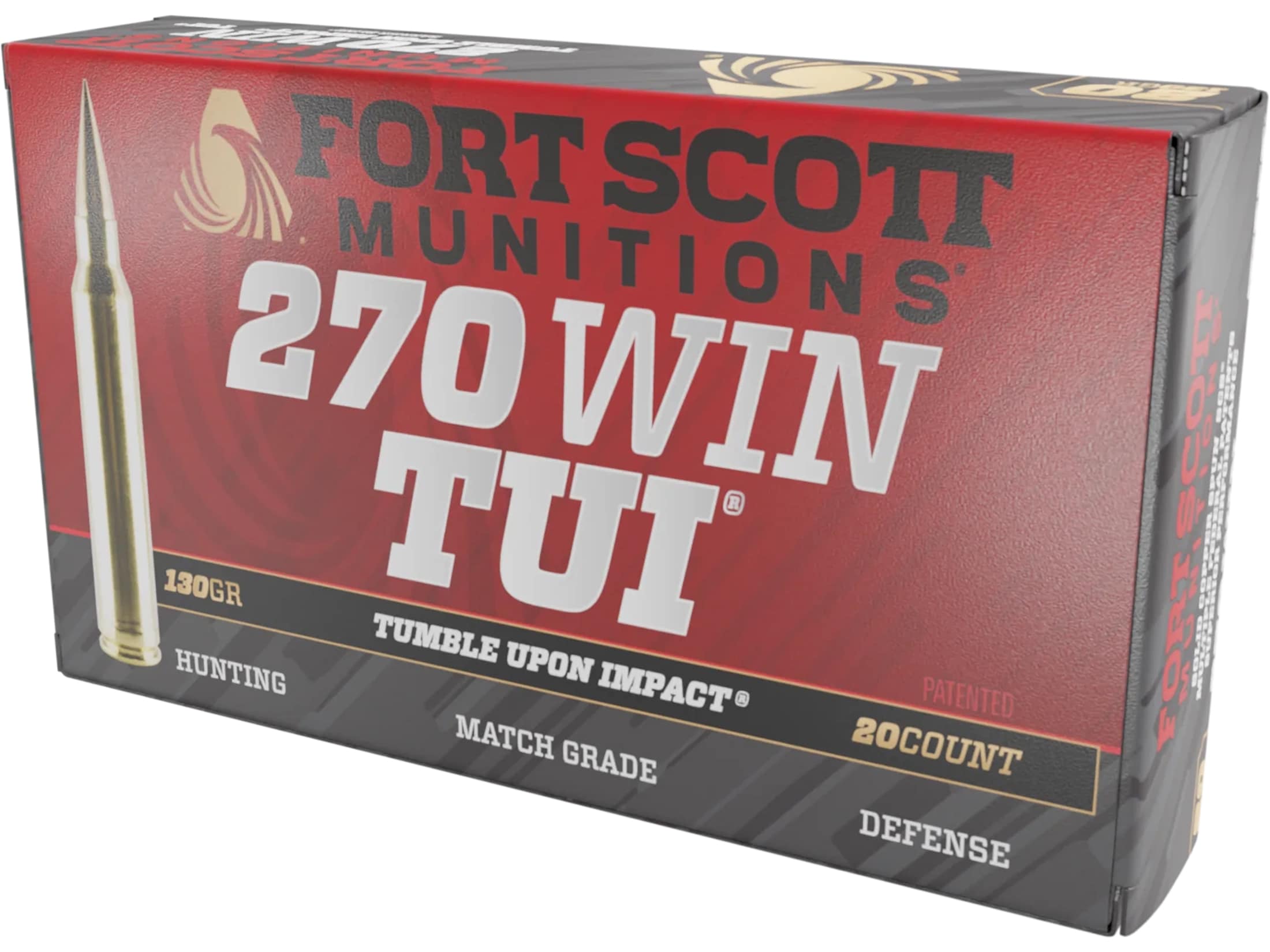 Fort Scott Munitions TUI 270 Winchester Ammo 130 Grain Solid Lead Free Box of 20