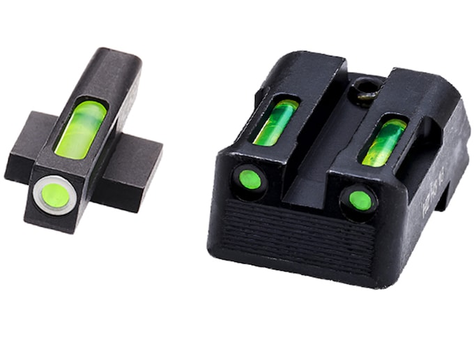 HIVIZ LiteWave H3 Night Sight Set Kimber 1911 3-Dot Tritium Green Litepipe with White Front Ring