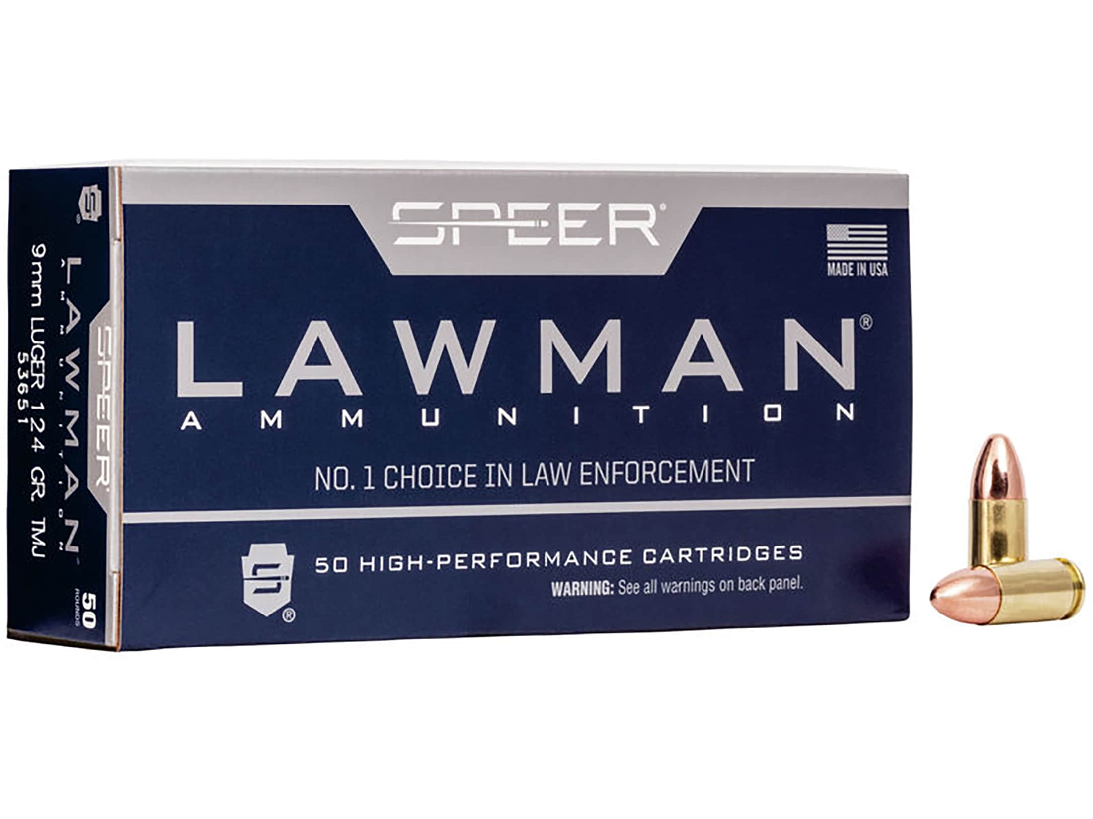 Speer Lawman Ammo 9mm Luger 124 Grain Full Metal Jacket Box of 50