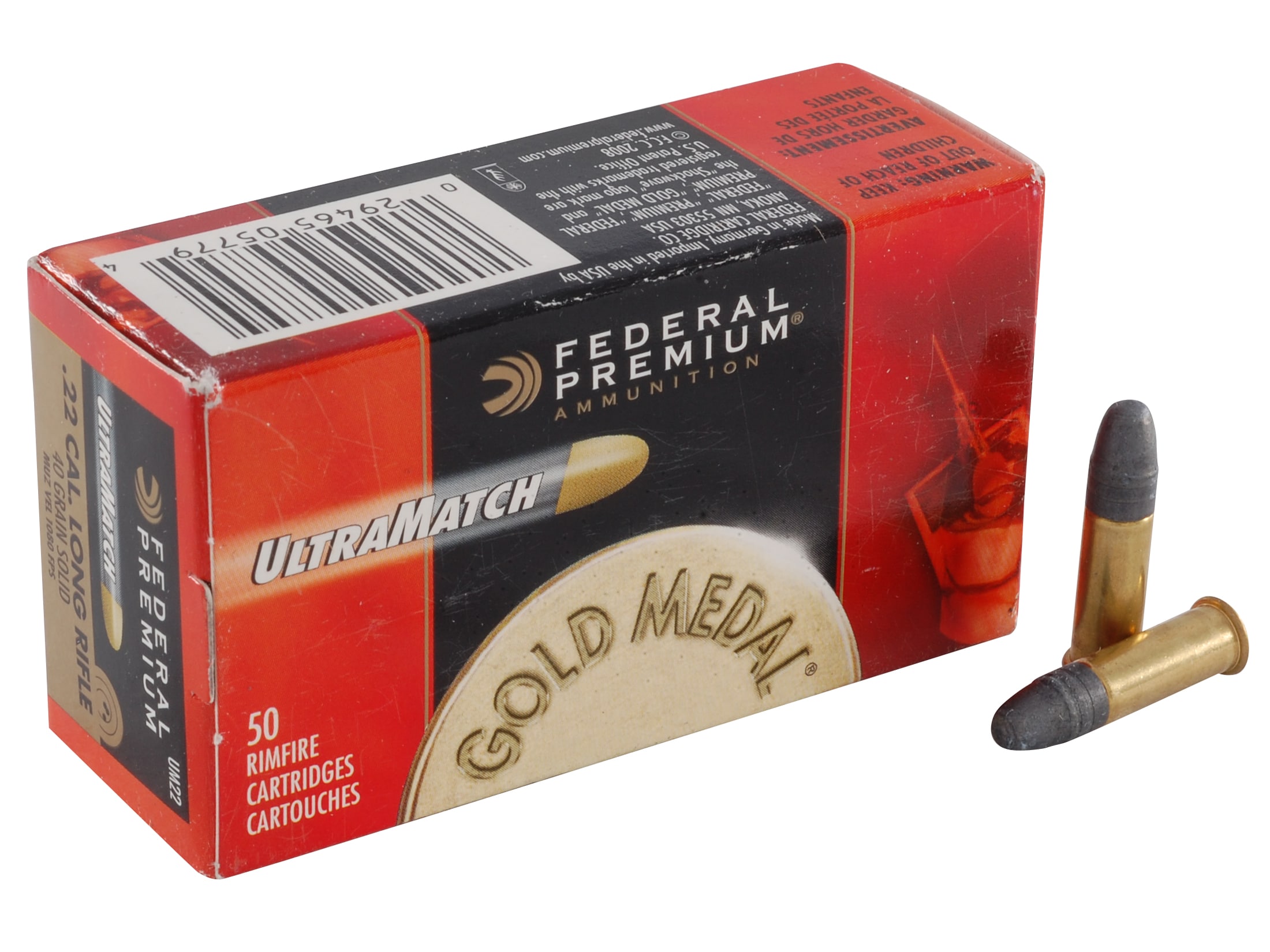 Federal Premium Premium Gold Medal UltraMatch 22LR Ammo 40 Grain Round