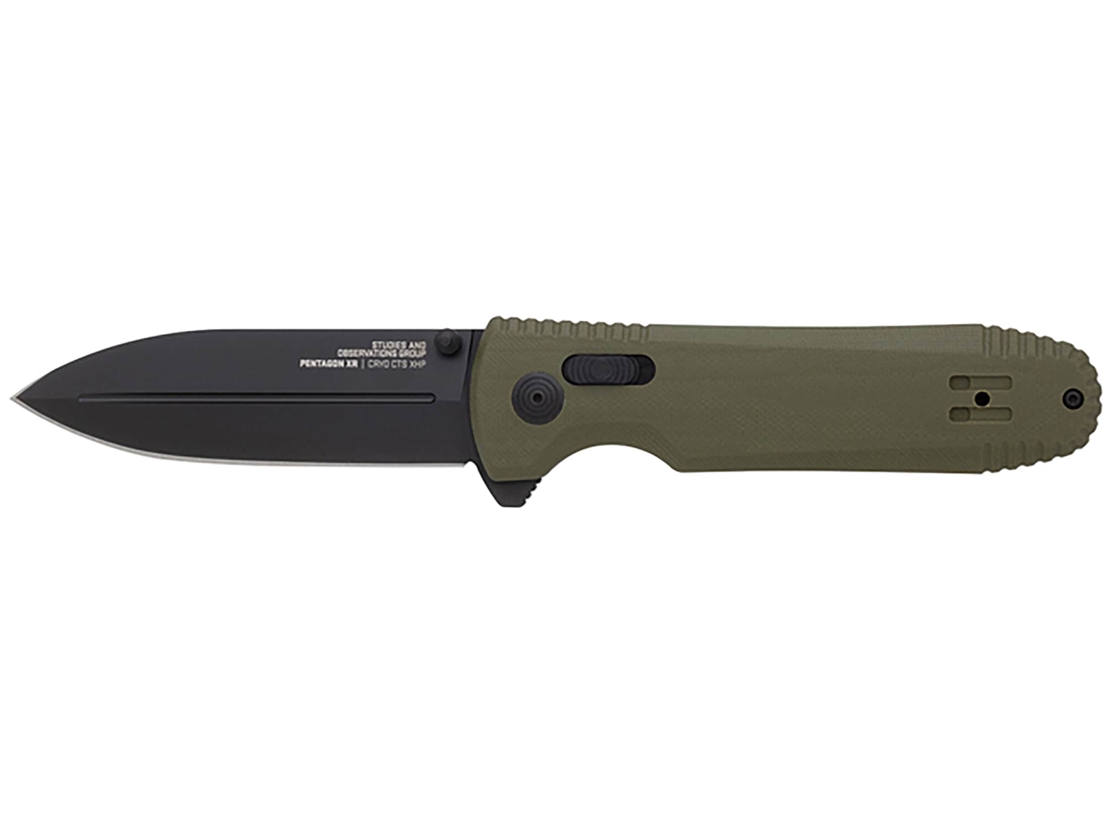 SOG Pentagon Mk3 Pocket Knife 3.61 Spear Point CTS-XHP Black Blade