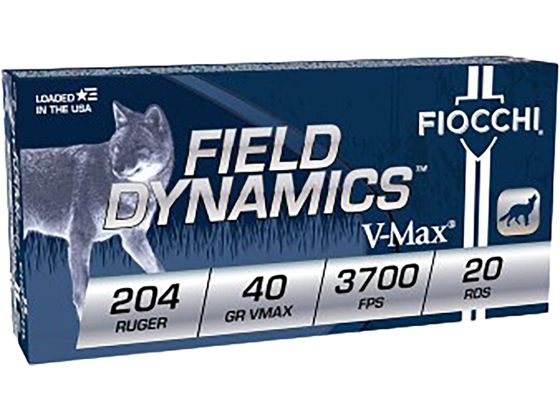 Fiocchi Field Dynamics 204 Ruger Ammo 40 Grain Hornady V-Max Polymer Tip Box of 20
