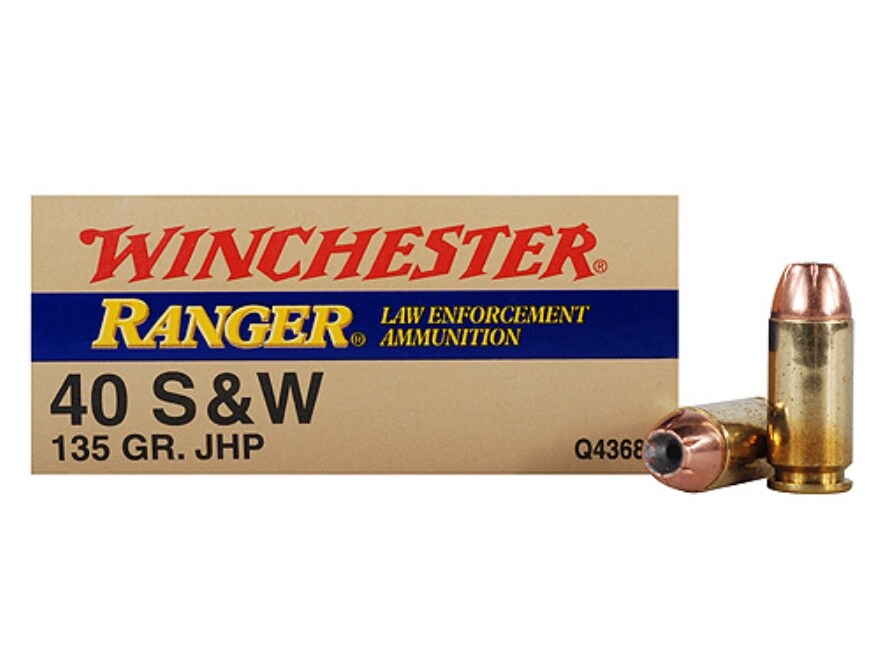 Winchester Ranger 40 S&W Ammo 135 Grain Jacketed Hollow