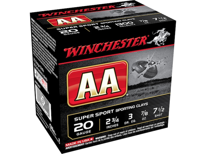 Winchester AA Super Sport Sporting Clays Ammunition 20 Gauge 2-3/4" 7/8 oz