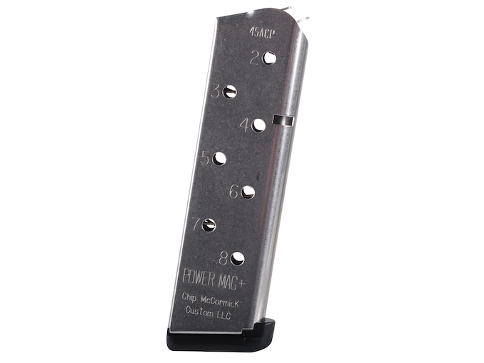 CM Products Power Mag Plus Magazine 1911 Government, Commander 45 ACP Stainless Steel