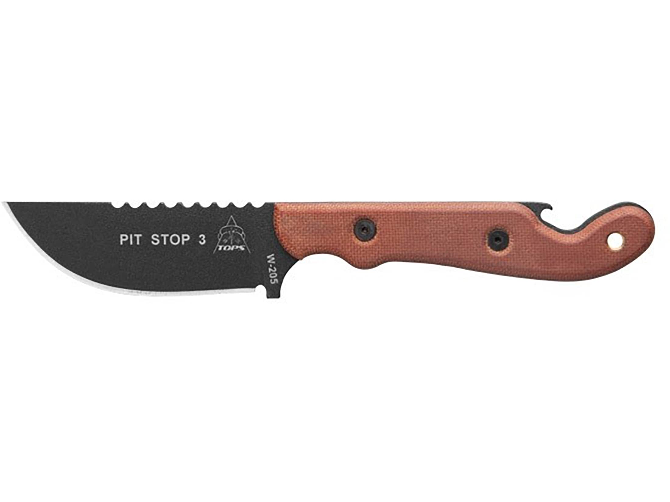 TOPS Knives Pit Stop 3 Fixed Blade Knife 3 Drop Point 1095 Black